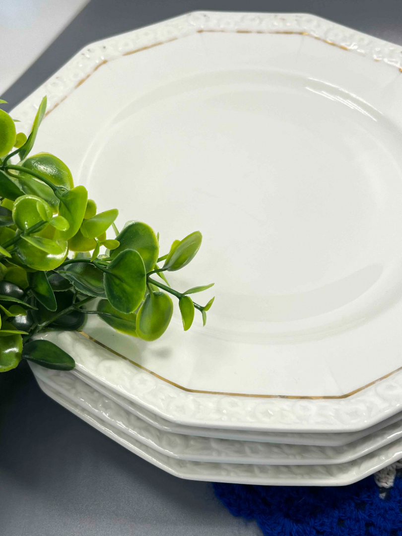 Тарелки постановочные Rosenthal, форма Maria. Фарфор с текстурой, позолота. Винтаж. Цена за 1шт. Картинка 5